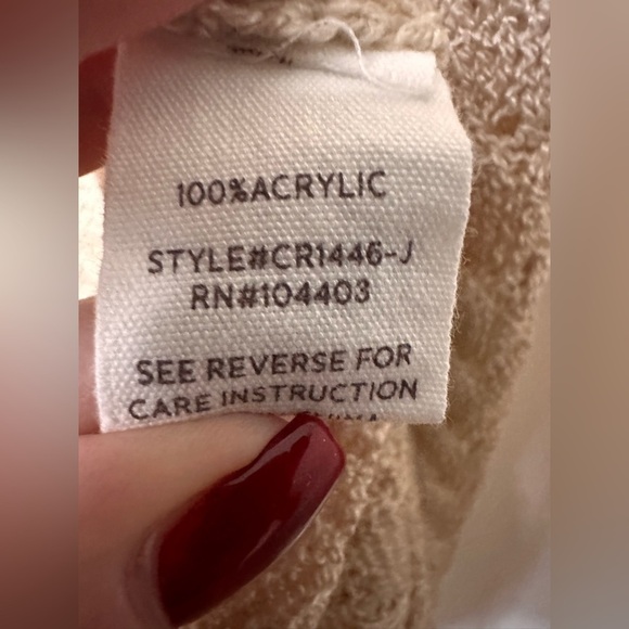 Blu Pepper Tan Knit Cardigan Sweater Medium - Picture 6 of 6